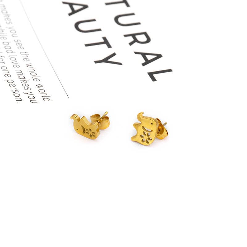Cute Baby Elephant Earrings | 18K PVD Gold Plated - For Women | Includes: Earrings