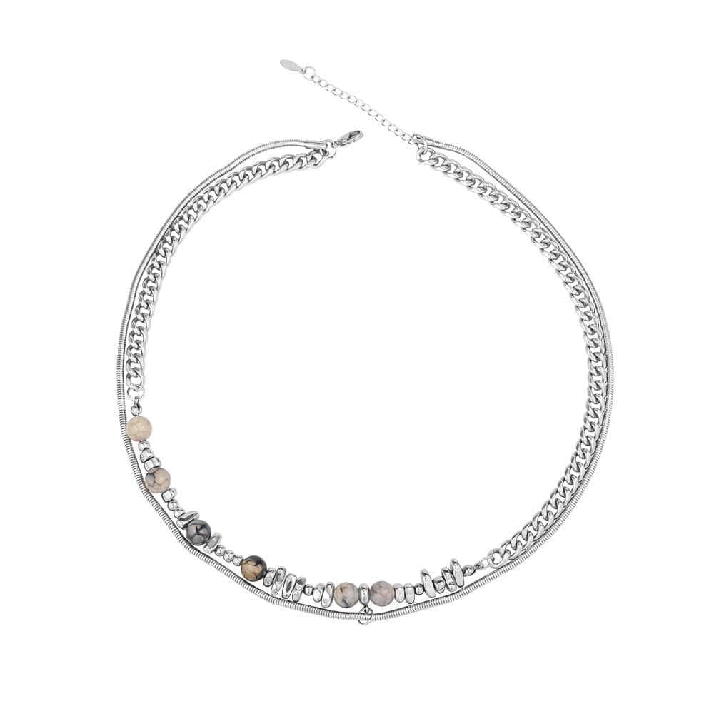 Statement Double-Layered Necklace | Gemstones - For Men | Includes: Necklace
