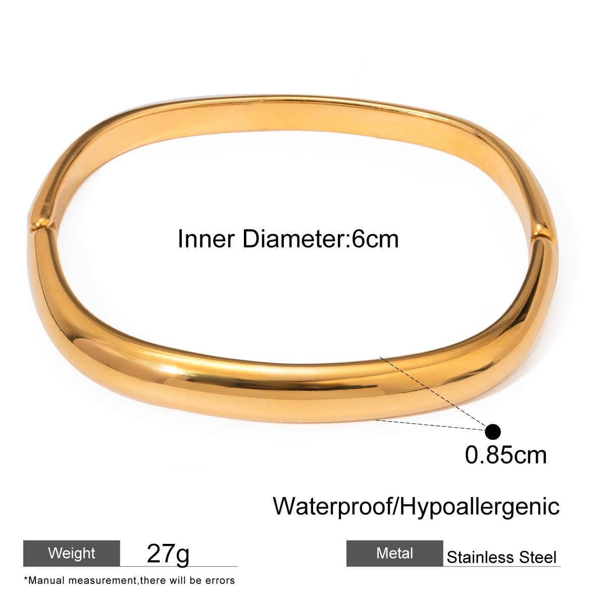 Inferno Edge Bracelet | PVD 18K Gold Plated, Stainless Steel, Water Proof - For Women | Includes: Bracelet