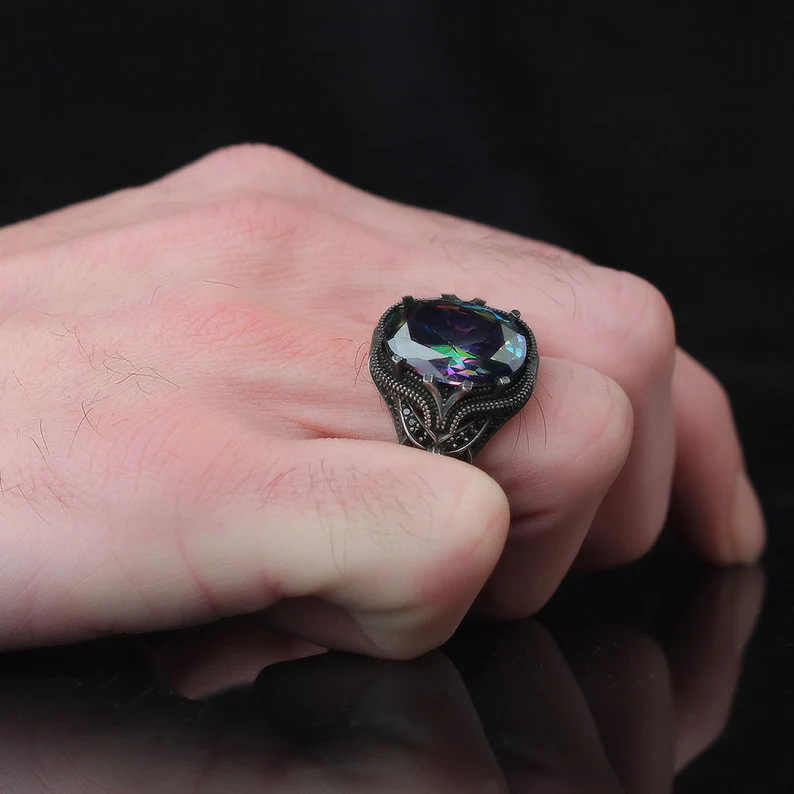 Classic Vintage Ring | Zircon - For Men | Includes: Ring