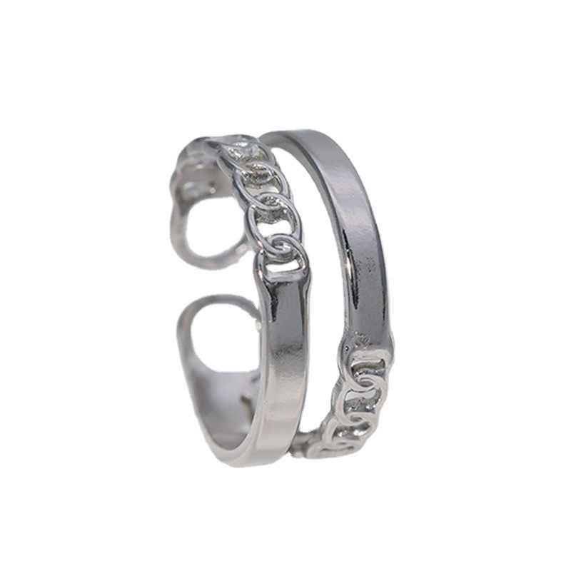 Elegant Duo Rings | PVD Silver Plated - For Women | Includes: Rings (Set of 2)