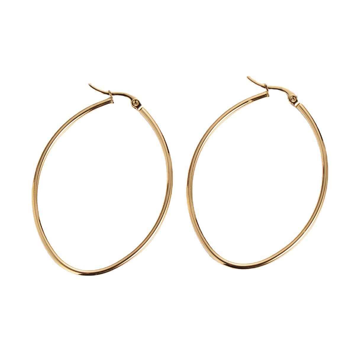 GeoGlow Hoop Earrings | PVD 18K Gold Plated, Stainless Steel, Water Proof - For Women | Includes: Earrings