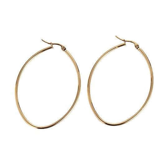 GeoGlow Hoop Earrings | PVD 18K Gold Plated, Stainless Steel, Water Proof - For Women | Includes: Earrings