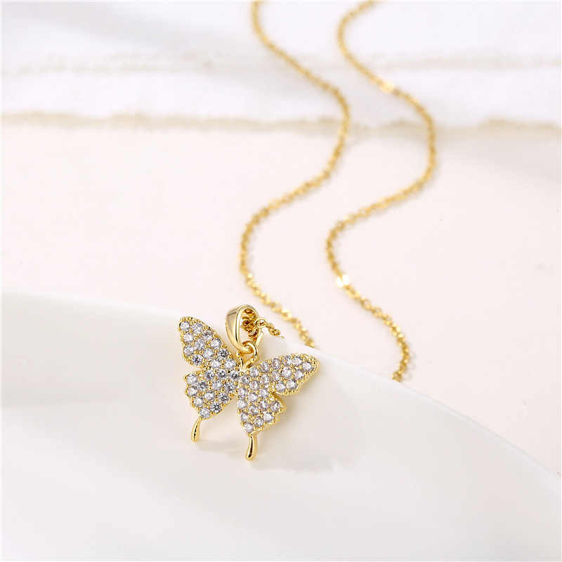 Delicate Butterfly Necklace | 18K PVD Gold Plated - For Women | Includes: Necklace
