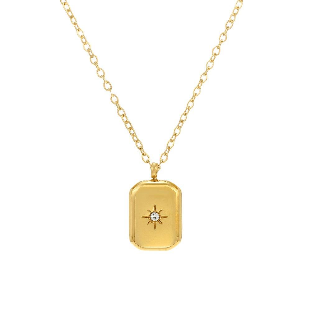 Solid Dainty Necklace | 18K PVD Gold Plated - For Women | Includes: Necklace