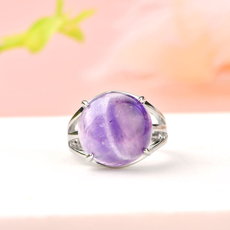 Clarity Bezel Ring Flexi Size | Amethyst Stone – For Men | Includes: Ring