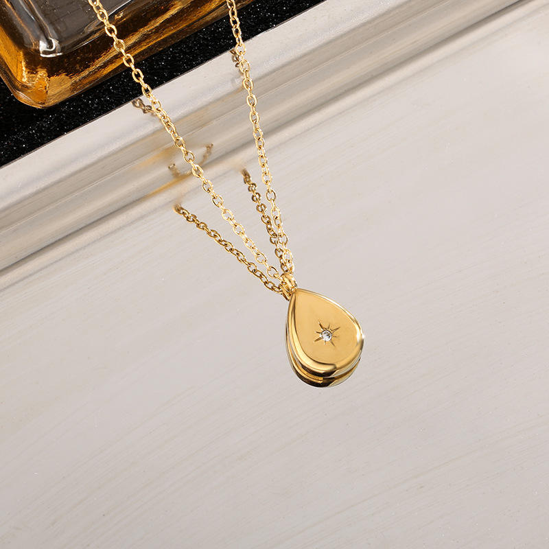 Solid Dia Necklace | 18K PVD Gold Plated - For Women | Includes: Necklace