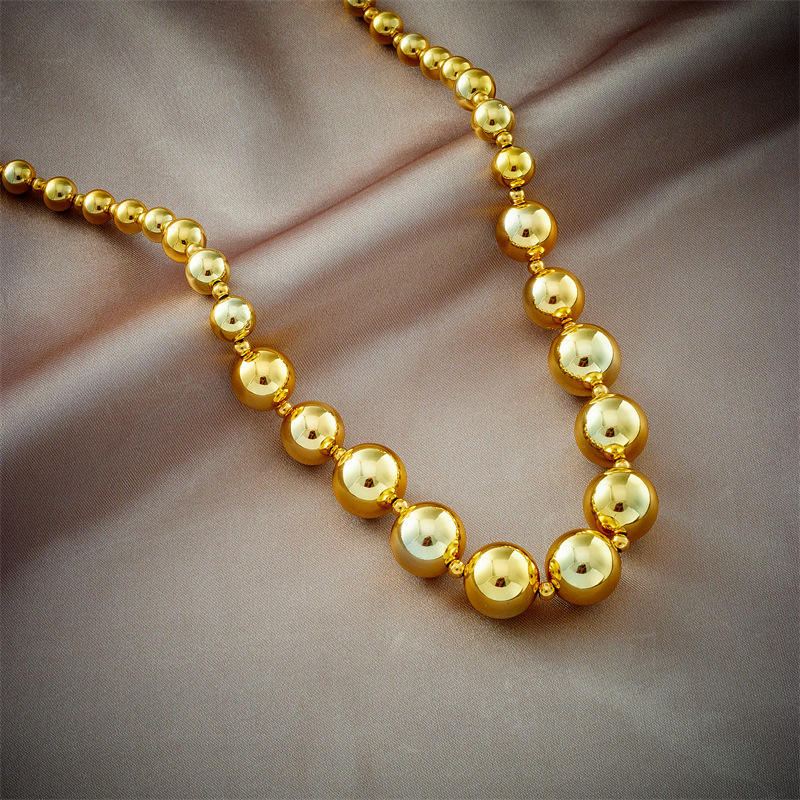 Chunky Beads Necklace | CCB & Stainless Steel - For Women | Includes: Necklace