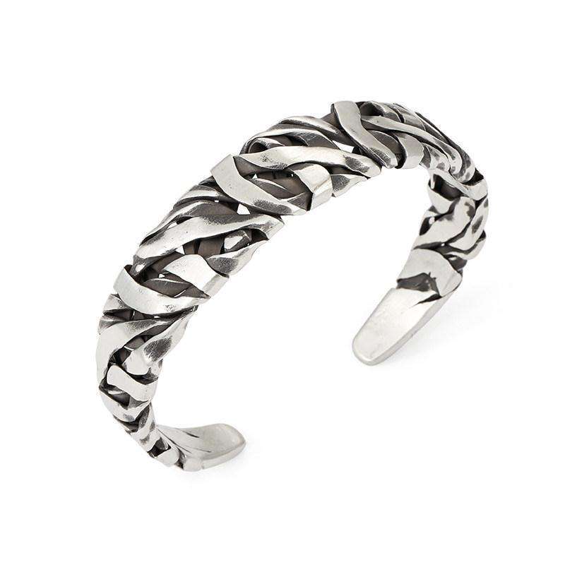 Woven Viking Cuff Bracelet | Premium Alloy - For Men | Includes: Bracelet