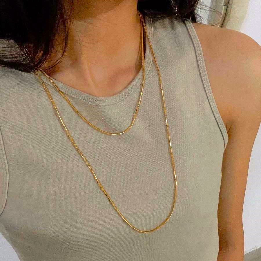 Long Layered Necklace | 18K PVD Gold Plated - For Women | Includes: Necklace