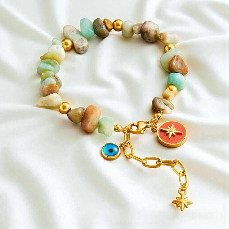 Twinke Star Chips Bracelet | Indian Agate - For Women | Includes: Bracelet