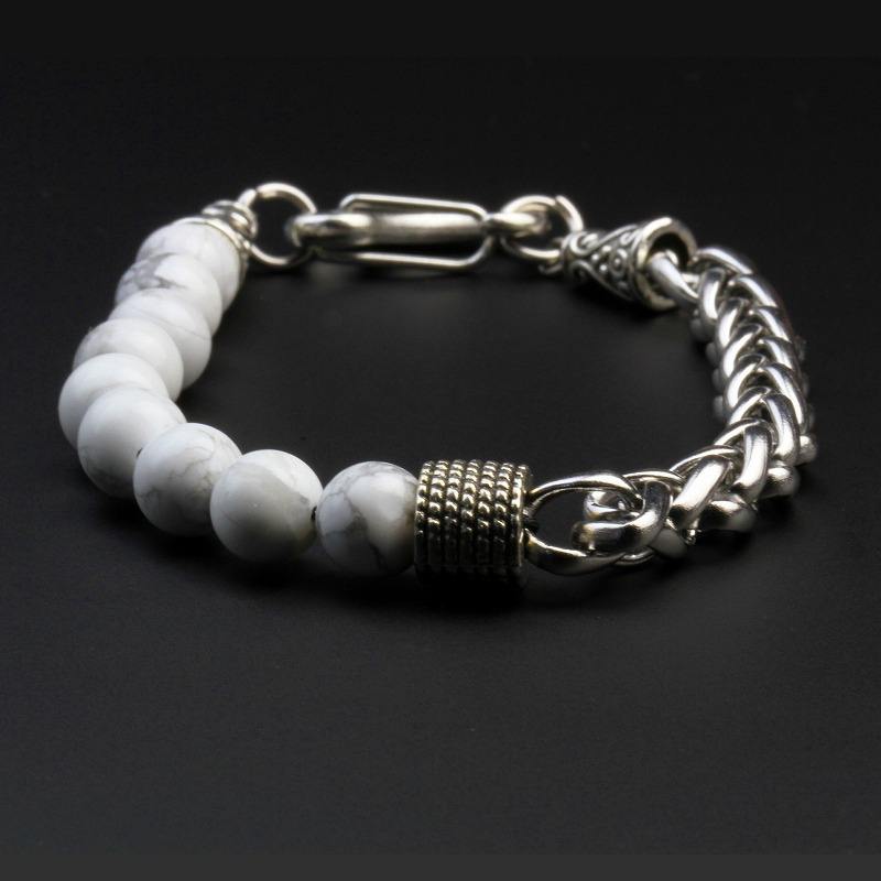 Calm Flexi Bracelet | Howlite Stone - For Men | Includes: Bracelet