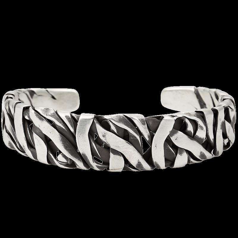 Woven Viking Cuff Bracelet | Premium Alloy - For Men | Includes: Bracelet