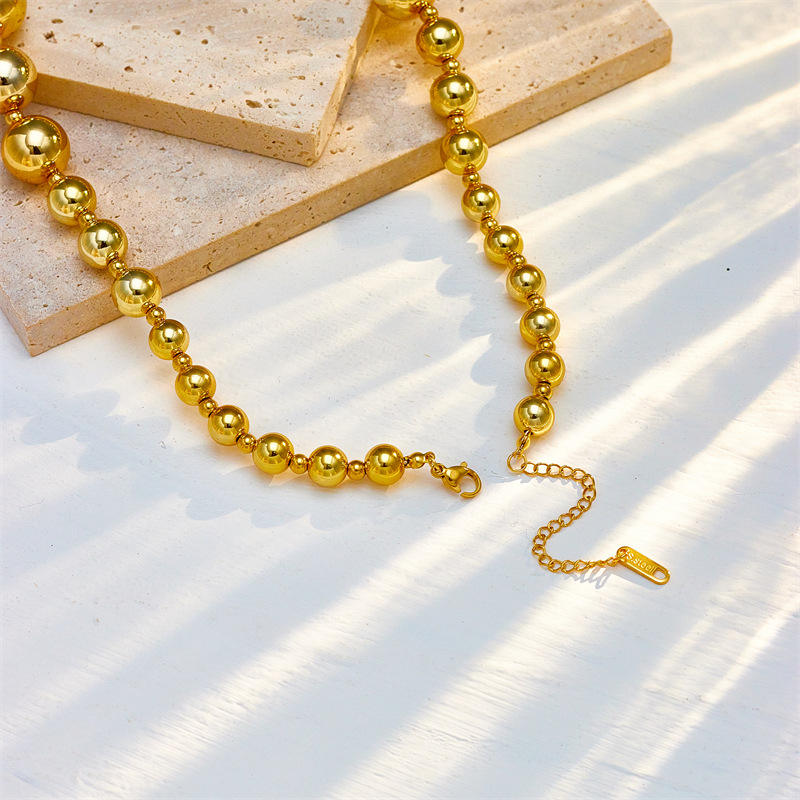 Chunky Beads Necklace | CCB & Stainless Steel - For Women | Includes: Necklace