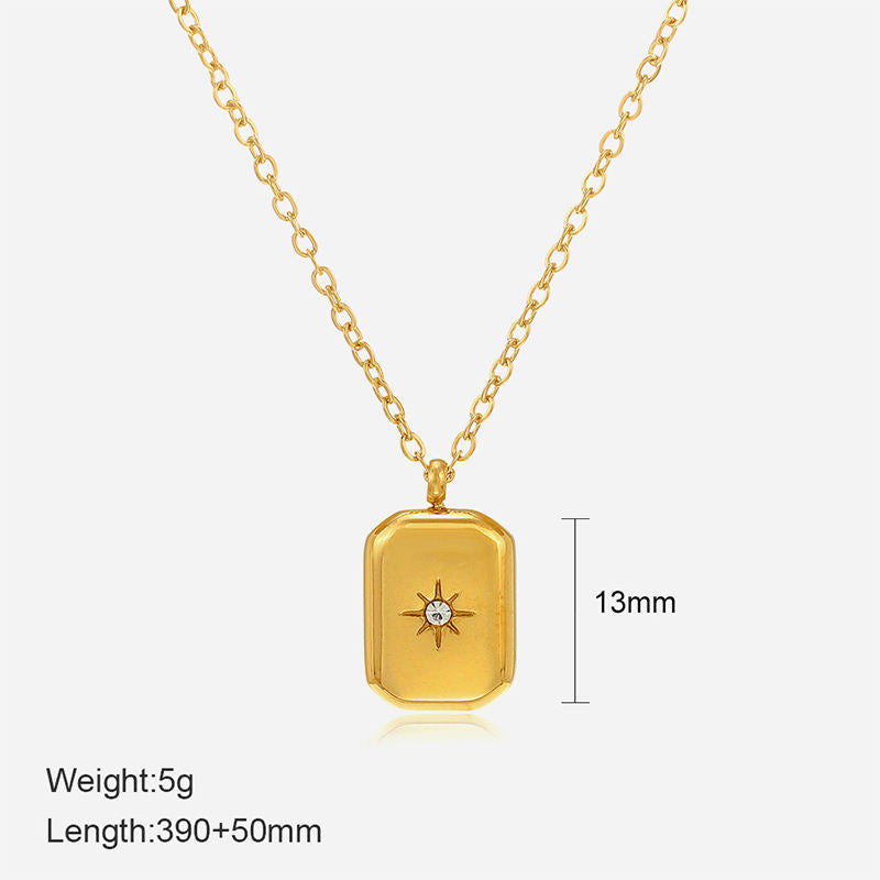 Solid Dainty Necklace | 18K PVD Gold Plated - For Women | Includes: Necklace