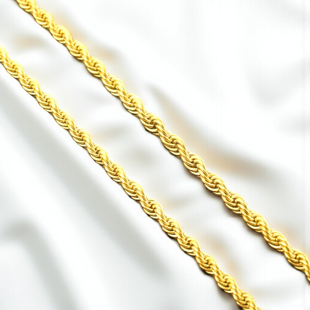 Golden Steel Rope Necklace | Stainless Steel- For Men| Includes: Necklace