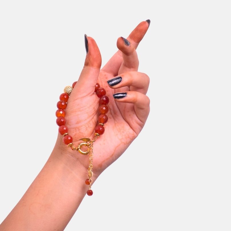 Calm Current Charm Bracelet | Red Carnelian Stone - For Women | Includes: Bracelet