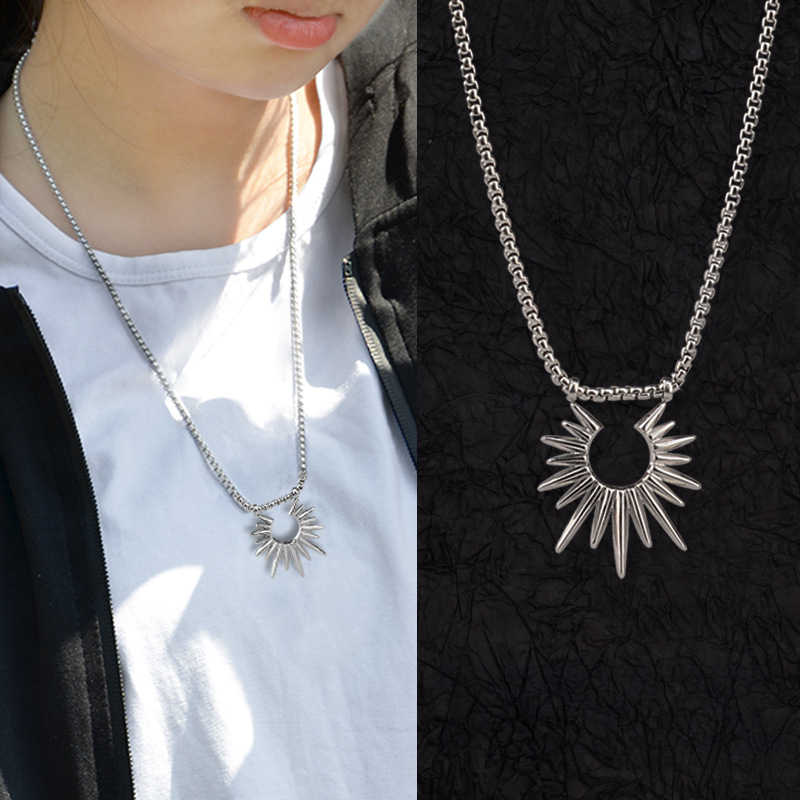 Sun Rays Pendant Necklace | Silver Chain | Unisex