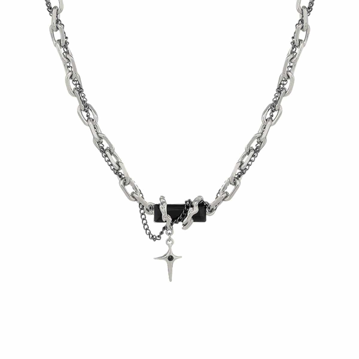 Statement Double Chain Necklace | Gemstones - For Men | Includes: Necklace