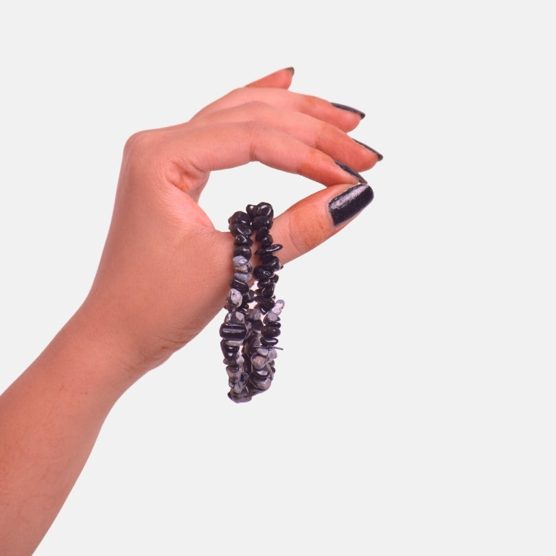 Mystic Flakes Dual Layer Bracelet | Snowflake Obsidian Chips β For Women | Includes: Bracelet