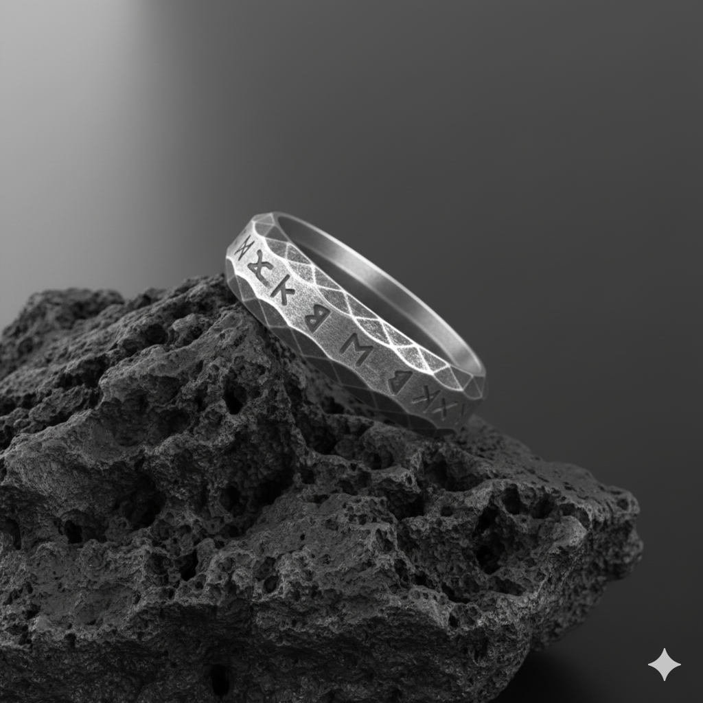 Oxidised Viking Saga Ring | Stainless Steel– For Men | Includes: Ring