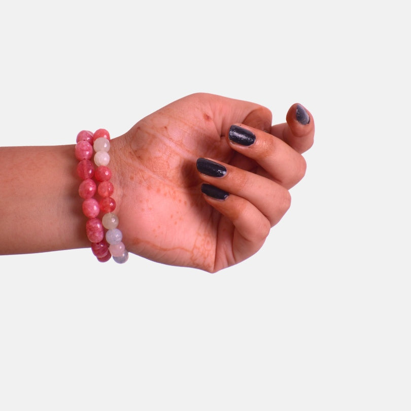 Twinning Treasure Bracelets | Red-Natural Carnelian Stones β For Women | Includes: Bracelet ( Set of 2)