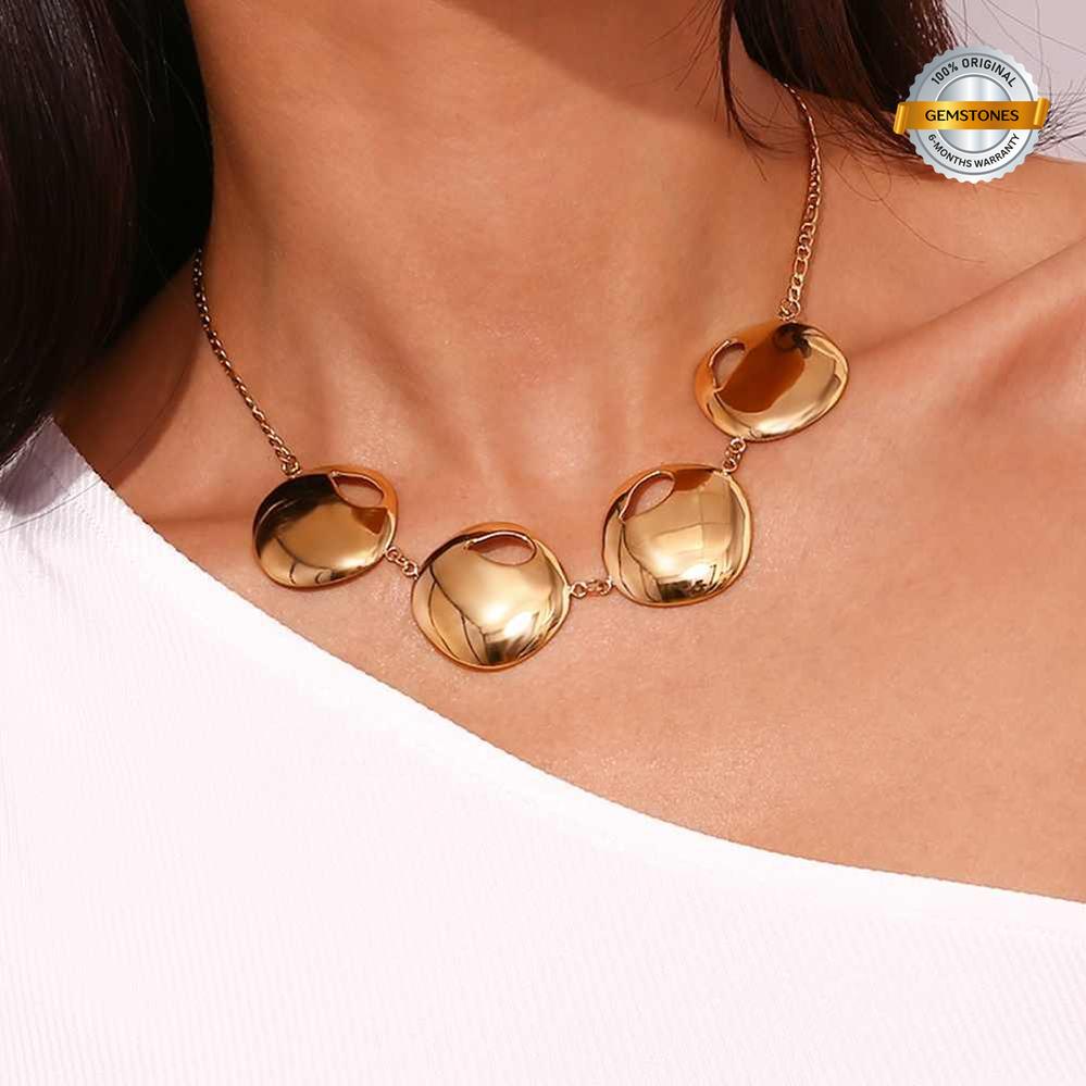 GenZ Golden Orbit Necklace | 18K PVD Gold Plated - For Women | Includes: Necklace