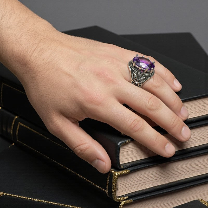 Classic Vintage Ring | Zircon - For Men | Includes: Ring