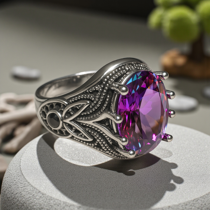 Classic Vintage Ring | Zircon - For Men | Includes: Ring