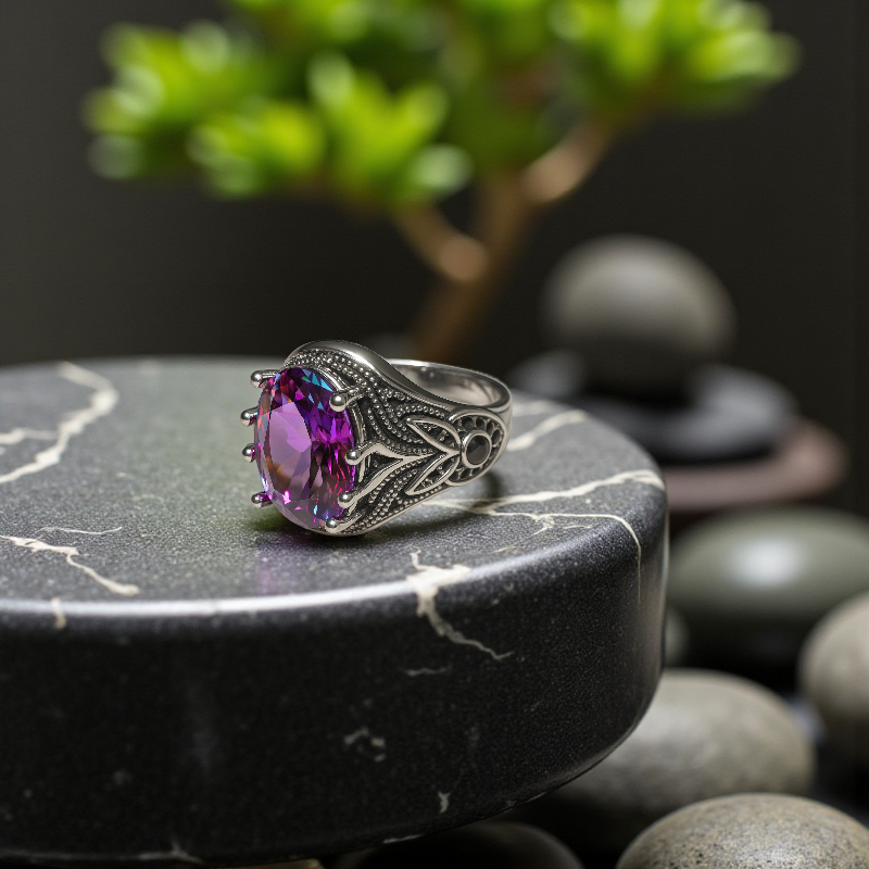 Classic Vintage Ring | Zircon - For Men | Includes: Ring