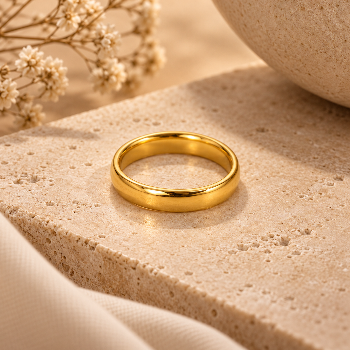 Everyday Solitaire Zircon Ring | 18K PVD Gold Plated- For Women | Includes: Ring