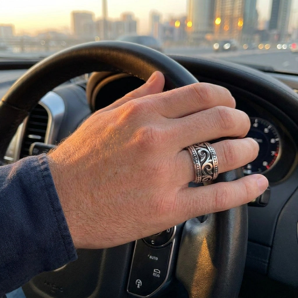 Heritage Designer Titanium Steel Ring | PVD Plated– For Men | Includes: Ring