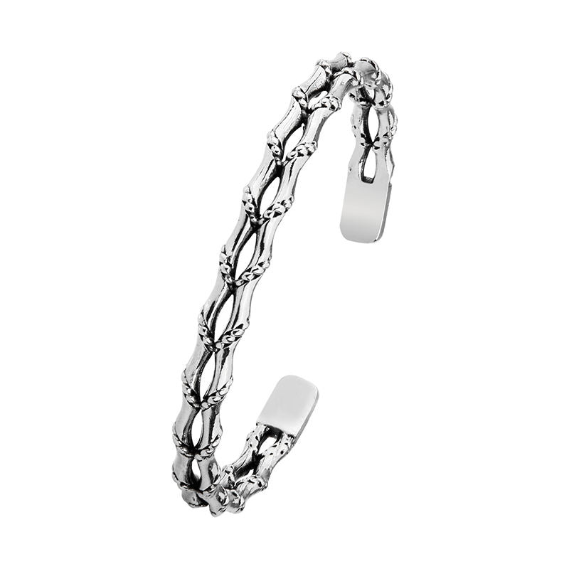 Bone Weave Cuff Bracelet | Premium Alloy - For Men | Includes: Bracelet