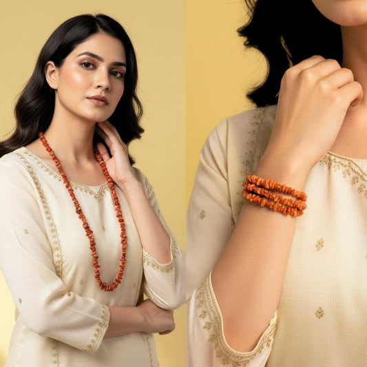 Vibrant Carnelian Necklace | Carnelian Stone - For All | Includes: Necklace/Bracelet