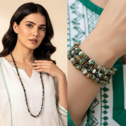 Vital Force Necklace | Indian Agate Stone - For All | Includes: Necklace