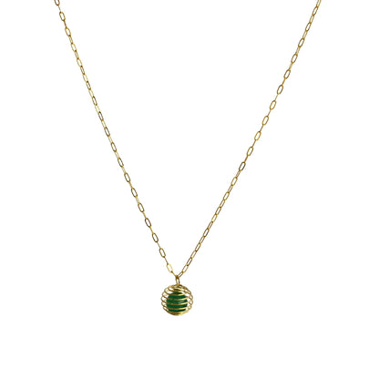 Dainty Whirl Clarity Golden Necklace | Aventurine Stone - For Women | Includes: Necklace