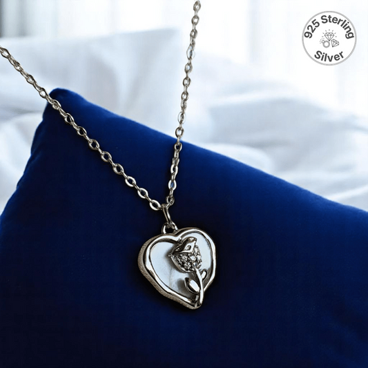 Romantic Rose Necklace | 925 Silver - For Women | Includes: Necklace
