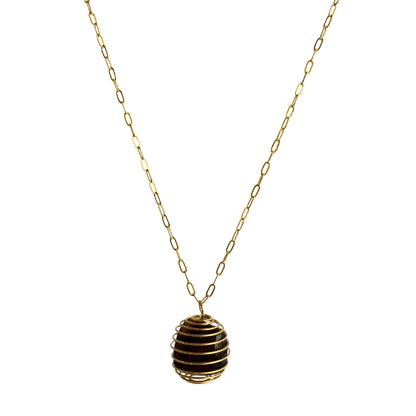 Chunky Whirl Courage Golden Necklace | Tiger Eye - For Women | Includes: Necklace