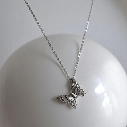 Shiny Butterfly Necklace | 925 Silver - For Women | Includes: Necklace