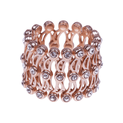 Rose Gold Convertible Ring/Bracelet | 925 Silver, Rose Gold Plating - For Women | Includes: Ring/Bracelet