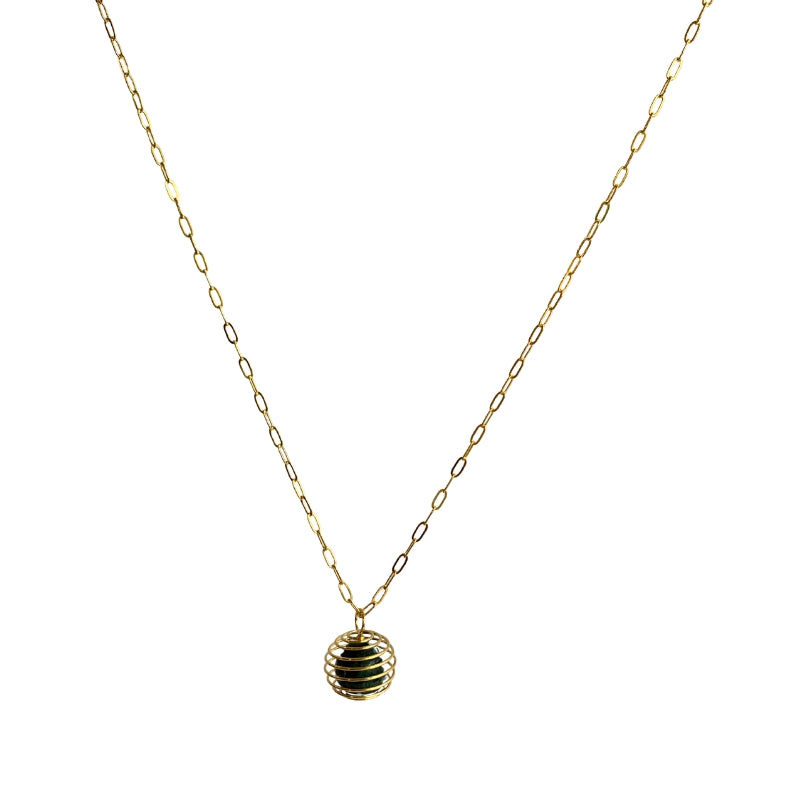 Dainty Whirl Peacock Golden Necklace | Azurite Stone - For Women | Includes: Necklace