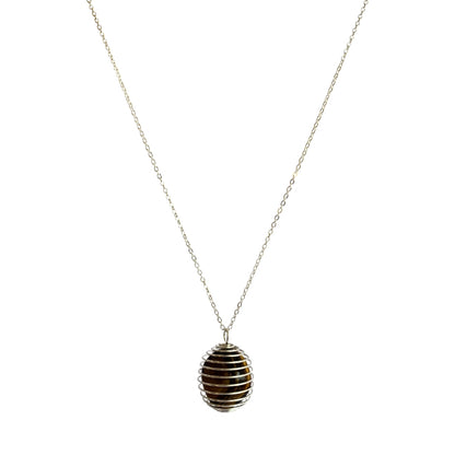 Chunky Whirl Courage Silverish Necklace | Tiger Eye - For Women | Includes: Necklace