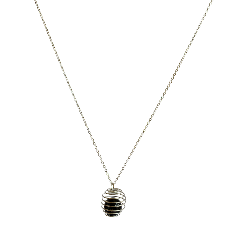 Dainty Whirl immunity Silverish Necklace | Garnet Stone - For Women | Includes: Necklace