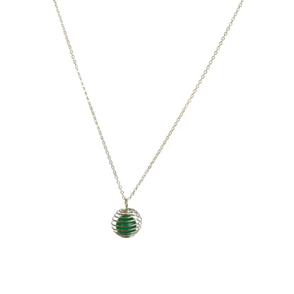 Dainty Whirl Clarity Silverish Necklace | Aventurine Stone - For Women | Includes: Necklace