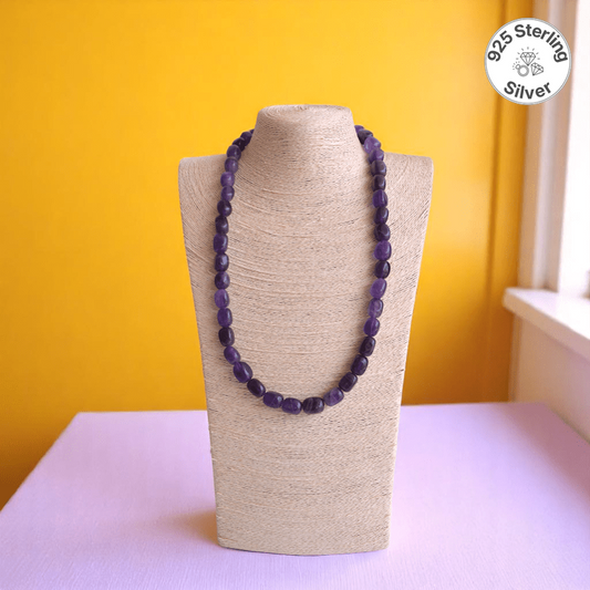 Velvet Fire Necklace | 925 Silver & Amethyst Stone  - For All | Includes: Necklace