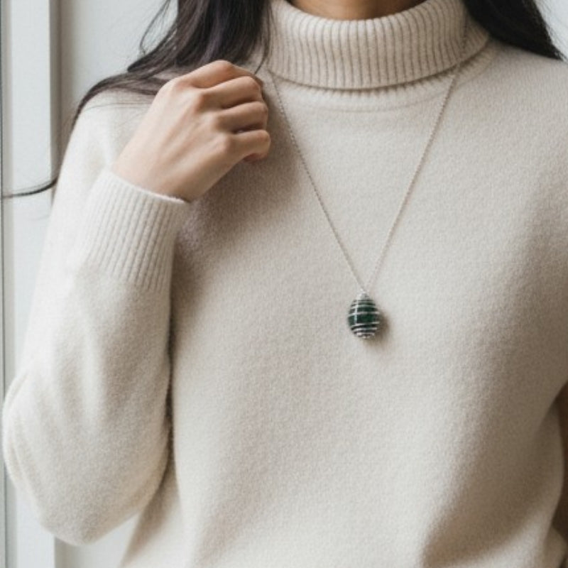 Chunky Whirl Silverish Nature Necklace | Tree Agate- For Women | Includes: Necklace