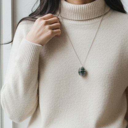 Chunky Whirl Silverish Nature Necklace | Tree Agate- For Women | Includes: Necklace