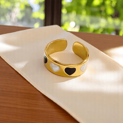Edge Luxe Statement Ring | PVD 18K Gold Plated, Stainless Steel, Water Proof - For Women | Includes: Ring