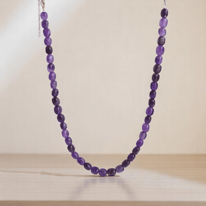 Velvet Fire Necklace | 925 Silver & Amethyst Stone  - For All | Includes: Necklace