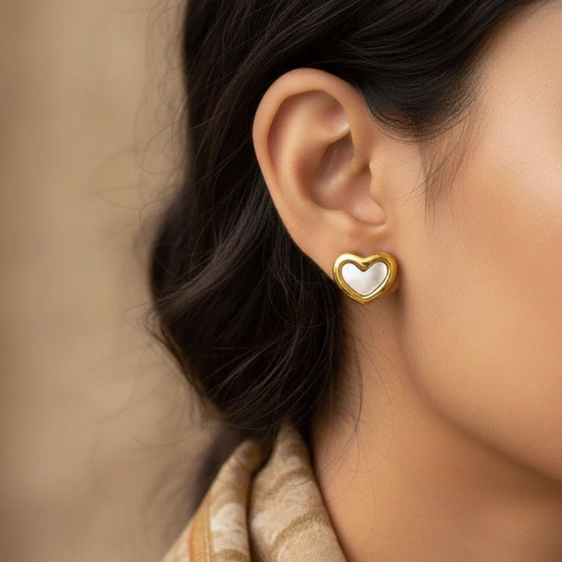 Shell Love Earring | 18K PVD Gold Plated - For Women | Includes: Earring